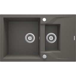 Andante Chiuvetă din granit, 1,5-cuve cu picurător Finisaj: Antracit ZQN_T513