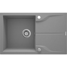 Andante Flush Chiuvetă din granit, 1-cuvă cu picurător - montare încastrată la nivel Finisaj: Antracit ZQN_S11F