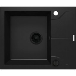 Andante Chiuvetă din granit, 1-cuvă cu picurător Finisaj: Negru ZQN_N11A