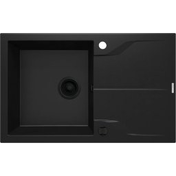 Andante Chiuvetă din granit, 1-cuvă cu picurător Finisaj: Negru ZQN_N113
