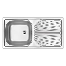 Techno Chiuvetă din inox, 1-cuvă cu picurător Finisaj: Oțel periat ZMU_011B