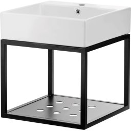 Temisto Consolă de baie cu montare pe perete, cu lavoar - 60x50 cm Finisaj: Negru CDTW6U6S