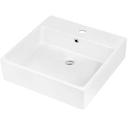 Temisto Lavoar ceramic, blat/montare pe perete, cu gaură pentru baterie - 50x50 cm Finisaj: Alb CDT_6U5S