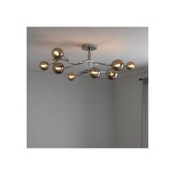Brilagi - Lustră aplicată LED MISTEL 9xG9/3W/230V negru-crom/sticlă fumurie
