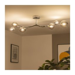 Brilagi - Lustru LED aplicat MISTEL 6xG9/3W/230V negru crom/fumuriu