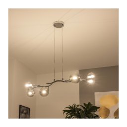 Brilagi - Lustră LED suspendată pe cablu MISTEL 6xG9/3W/230V crom negru/fumuriu