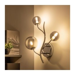 Brilagi - Aplica LED de perete MISTEL 3xG9/3W/230V negru cromat/sticlă fumurie