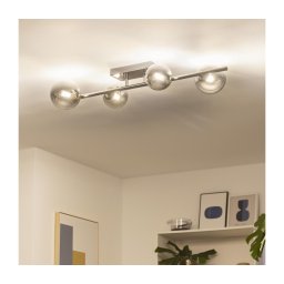 Brilagi - Lustră LED aplicată MILLA 4xG9/3W/230V negru-crom/fumuriu