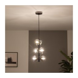 Brilagi - Lustră LED suspendată pe cablu MILLA, 6x G9/3W/230V, negru cromat/sticlă fumurie