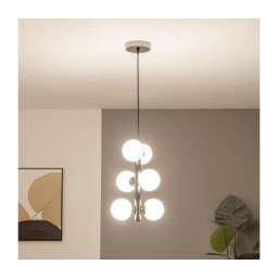 Brilagi - Lustră LED MILLA, suspendată pe cablu, 6xG9/3W/230V, crom negru/alb
