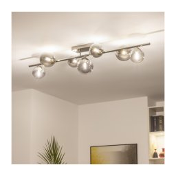 Brilagi - Lustră LED aplicată MILLA 7xG9/3W/230V, negru cromat/sticlă fumurie