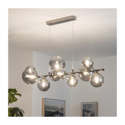 Brilagi - Lustru LED pe cablu MILLA, 10 x G9, 3W, 230V, crom-negru / sticlă fumurie