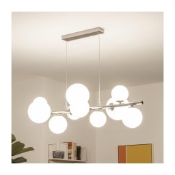 Brilagi - Lustră LED suspendată pe cablu MILLA 10xG9/3W/230V negru-crom/alb