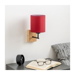 Lampă de perete Brilagi NUBILA WOOD 1xE27/25W/230V stejar/Pompeian roșu