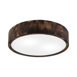 Plafonieră OAK SMOKY 2xE27/15W/230V ø 37,5 cm stejar/maro închis