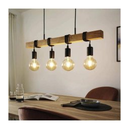 Lustră LED pe cablu Eglo 33378 TOWNSHEND 4xE27/4W/230V 2200K bej/negru