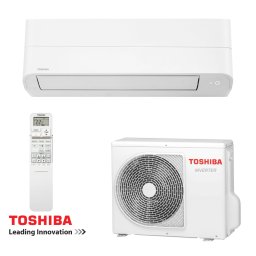 Aparat de aer conditionat inverter Toshiba Essento RAS-B13B2KV2G-E + RAS-13B2AVG-E2, 13000 BTU, 23 m², A++, R-32, alb