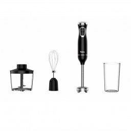 Blender, tocator si mixer 3 in1 Oliver Voltz OV51112WSC, 800W, 700 ml, 2 viteze, Lama din otel inoxidabil si accesoriu de amestecare, Negru
