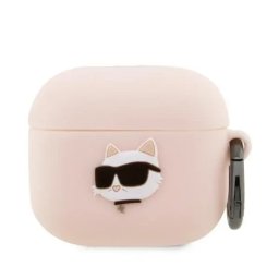 Husă Karl Lagerfeld Silicone Choupette Head 3D pentru AirPods 3 – Roz