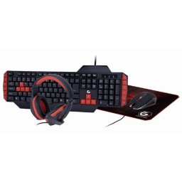 Tastatura Set gaming Tastatura, Mouse, Casti, Mousepad Negru