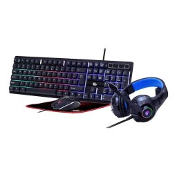 Tastatura Set Gaming tastatura, mouse, casti si mousepad RGB Negru