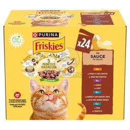 Friskies hrană umedă pisici cu pui, miel, somon, ton 4 x (24 x 85 g)
