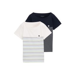 TOM TAILOR Tricou bleumarin / albastru deschis / verde deschis / alb