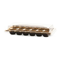 Cutie Macarons Fursecuri, 12 cavitati, 26.2 x 13.8 x H 5 cm, Set 100 buc + Capace