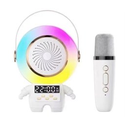 Mini boxa portabila Bluetooth cu 1 microfon wireless pentru copii statie Karaoke model Astronaut