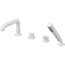 Silia Baterie pentru cadă, 4-orificii, cu set de duș Finisaj: Alb BQS_A14M