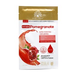 Mască facială Global Fashion, rodie anti-îmbătrânire, super hidratantă și redensifiantă, 25 ml, 10 bucăți