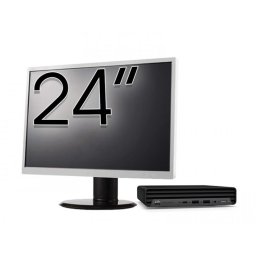Pachet Calculator Refurbished HP ProDesk 400 G6 Mini, Intel Core i5-10500T 2.30 - 3.80GHz, 8GB DDR4, 256GB SSD + Monitor 24 Inch + Windows 10 Home NewTechnology Media
