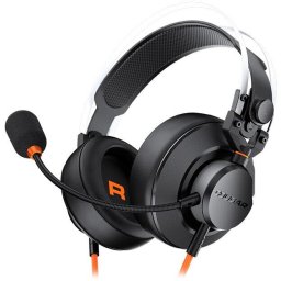 Casti gaming cu fir Cougar VM410 Tournament, drivere 53mm, noise cancelling, PC/Multimedia, Negru-Portocaliu