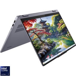 Laptop Lenovo IdeaPad 5 2-in-1 16IAL10, Procesor Intel® Core™ Ultra 7 255H (24M Cache, up to 5.10 GHz), Display 16" WUXGA 1920 x 1200, Memorie RAM 16GB LPDDR5X, Capacitate 1TB SSD M.2, Placa video integrata Intel Arc 140T, Windows 11 Home, Gri, 83KS001