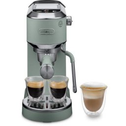 Espressor manual De'Longhi Dedica Duo EC890.GR - 0132106345,15 bari, 1450W, Rezervor apa 1.1l, Verde