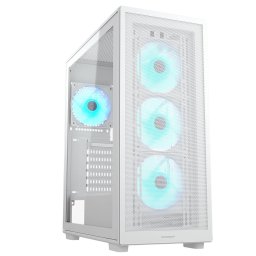 Cougar MX220 RGB ,Carcasă PC, Mid Tower, Panou frontal tip plasă, 4 ventilatoare ARGB de 120 mm, Panou stânga transparent,Alb
