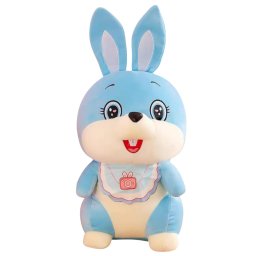 Jucarie din plus Iepurasul cu bavetica, 30 cm, bleu