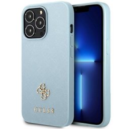 Husa Husă Guess Saffiano 4G Small Metal Logo pentru iPhone 13 Pro / 13, Albastru