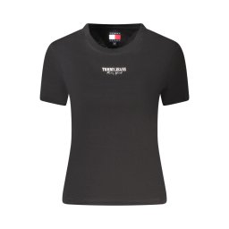 Tricou negru cu mânecă scurtă pentru femei