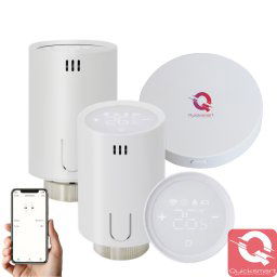Kit automatizare radiatoare QTV20, Control Smart, 2 capuri Termostatate, Hub, Wireless, Wifi