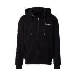 GUESS JEANS Hanorac negru / alb