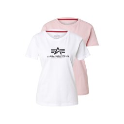 ALPHA INDUSTRIES Tricou roz pal / negru / alb