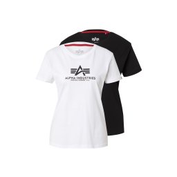 ALPHA INDUSTRIES Tricou negru / alb