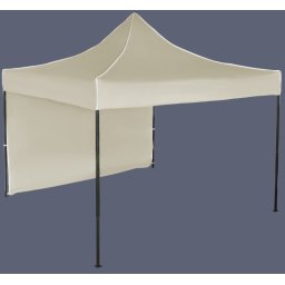 Pavilion de grădină 3x3m – din oțel, 1 perete lateral, Bej