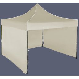 Pavilion de grădină 3x3m – din oțel, 3 pereţi laterali, Bej