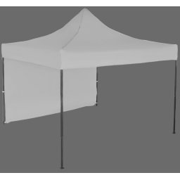 Pavilion de grădină 3x3m – din oțel, 1 perete lateral, Gri / antracit