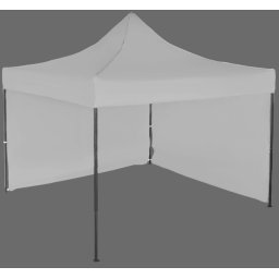 Pavilion de grădină 3x3m – din oțel, 2 pereţi laterali, Gri / antracit