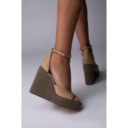 Platforme Starstruck piele naturala bej