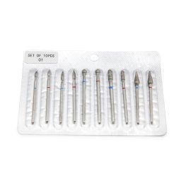 Set de capete de freză de diamant pentru manichiură, 10 bucăți, 01