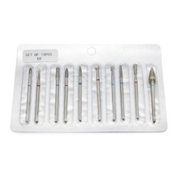 Set de capete de freză de diamant pentru manichiură, 10 bucăți, 02